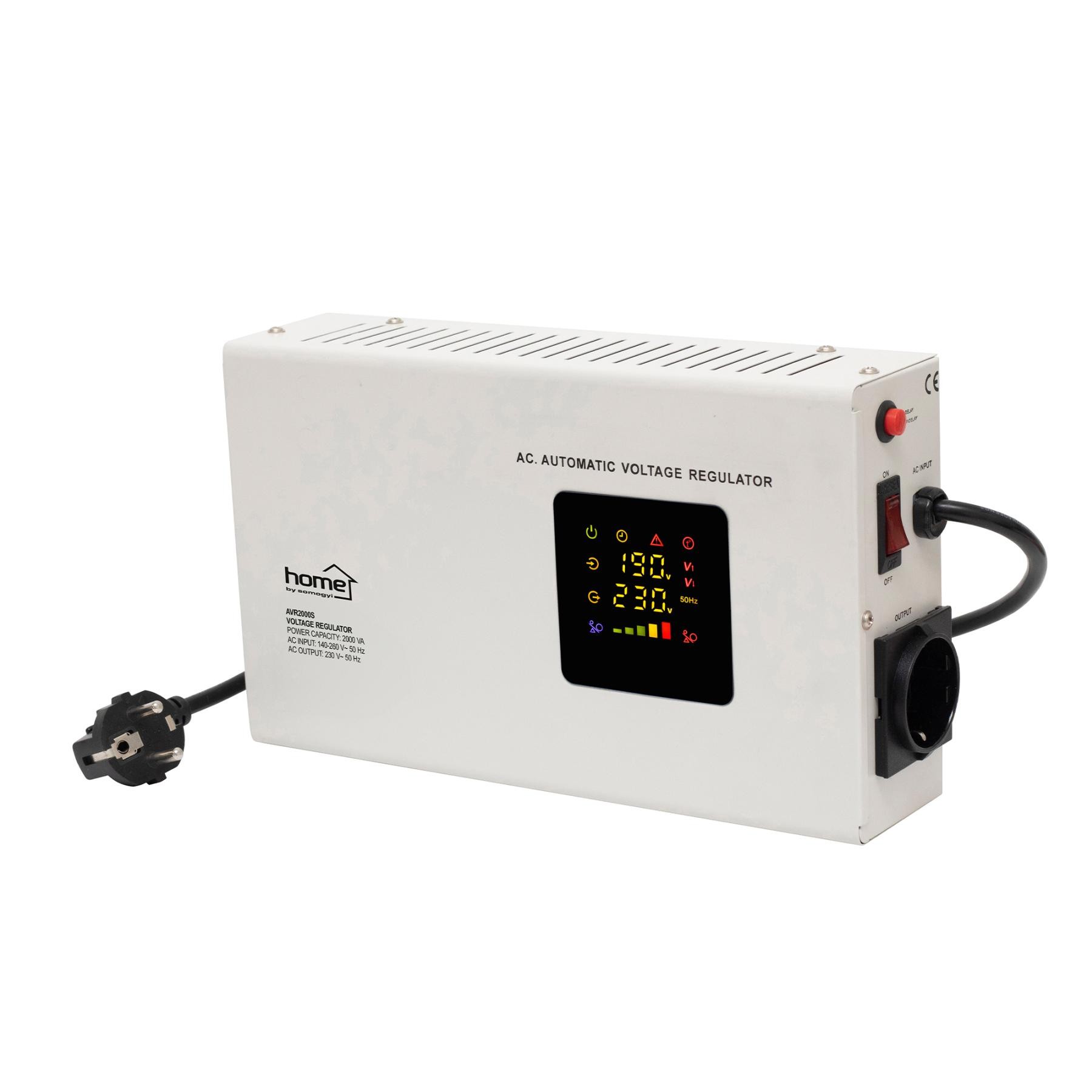 Stabilizator automat de tensiune electrocasnice, 2000VA, voltmetru dublu, montabil pe perete, 280x165x70 mm - imagine 4